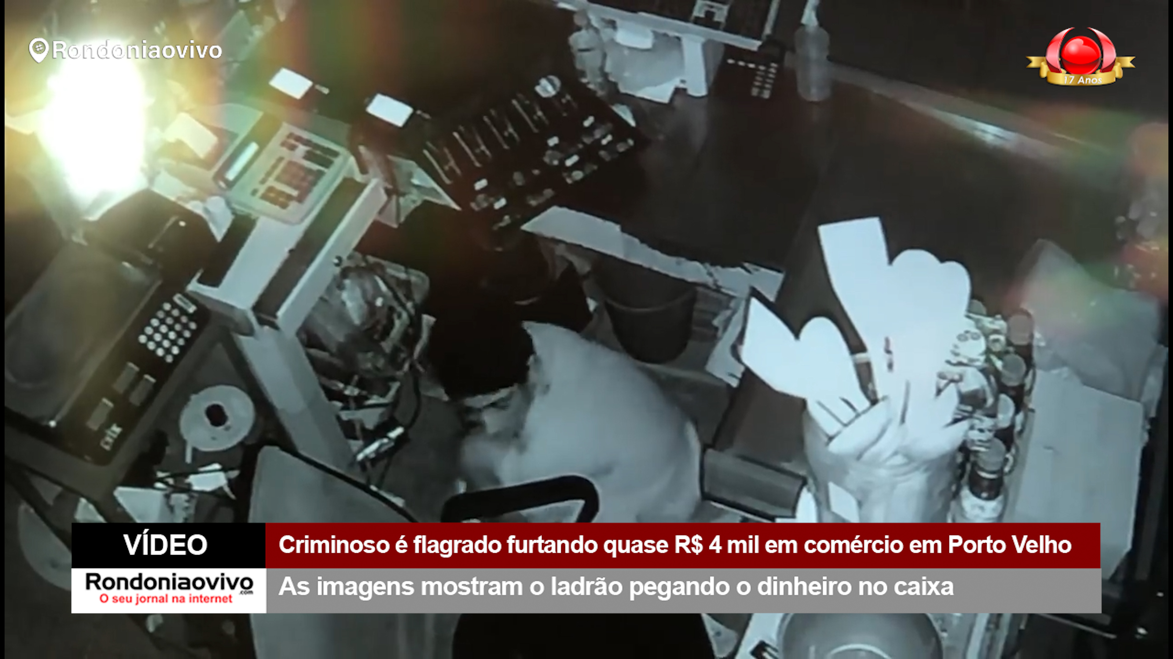 VÍDEO: Criminoso é flagrado furtando quase R$ 4 mil em comércio em Porto Velho
