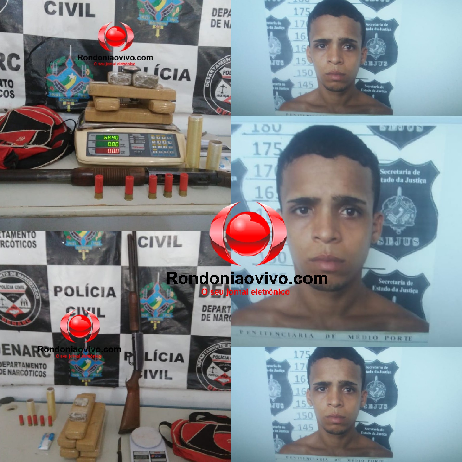 TRÁFICO: Denarc flagra casal com quase sete quilos de droga e arma na zona Sul