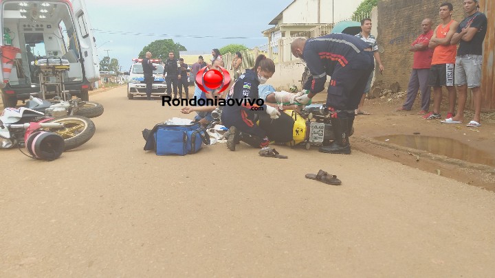 URGENTE: Motociclista tem perna dilacerada em acidente