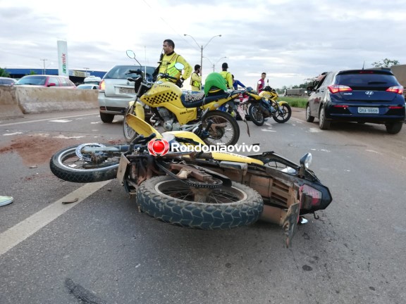 BR-364: Mototaxista fica ferido após acidente com carro na faixa de pedestre