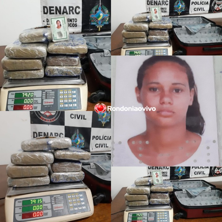 NO BARCO: Denarc prende mulher com quase 10 quilos de droga que ia para Santa Catarina