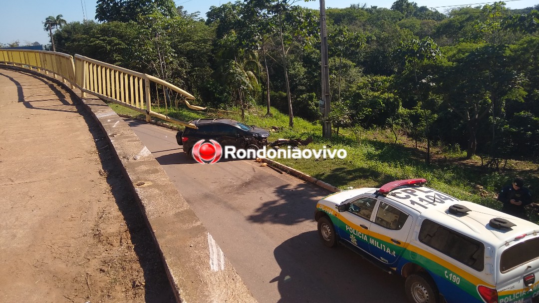 PERDEU O CONTROLE: Motorista bêbado cai com carro da ponte do rio Madeira