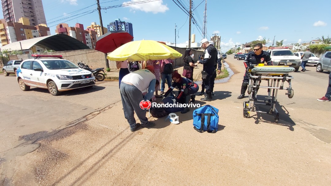 ACIDENTE: Carro invade pista e servidor público em motocicleta fratura os dois braços