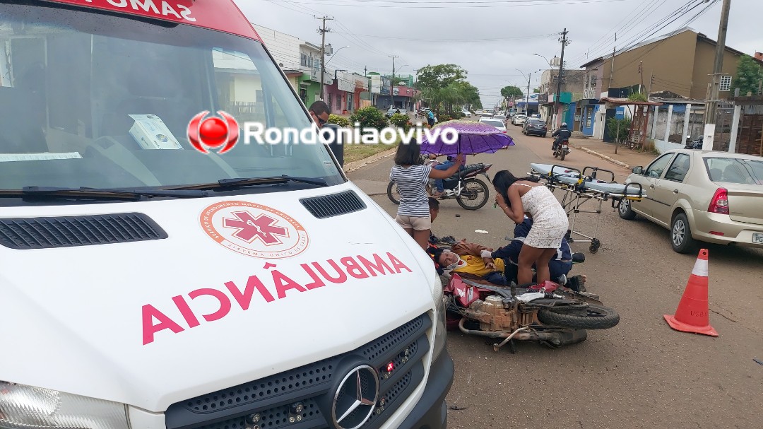 VÍDEO: Grave acidente deixa motociclista com fratura na perna em Porto Velho