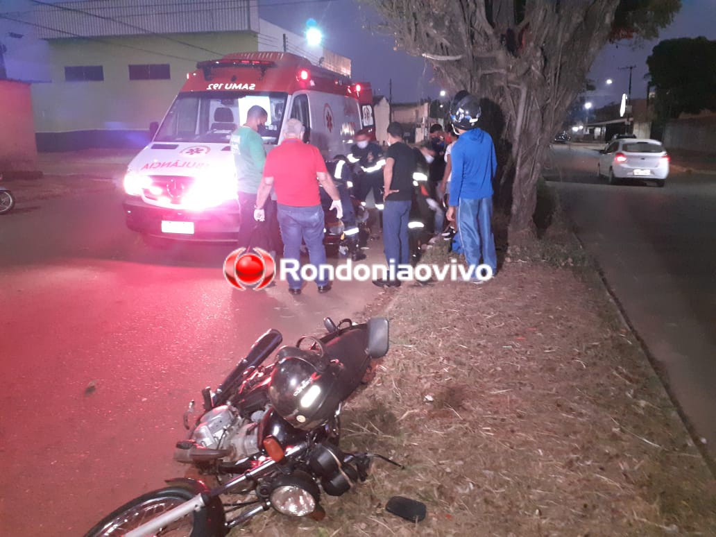 GRAVE: Motociclista se choca contra árvore e fica desacordado