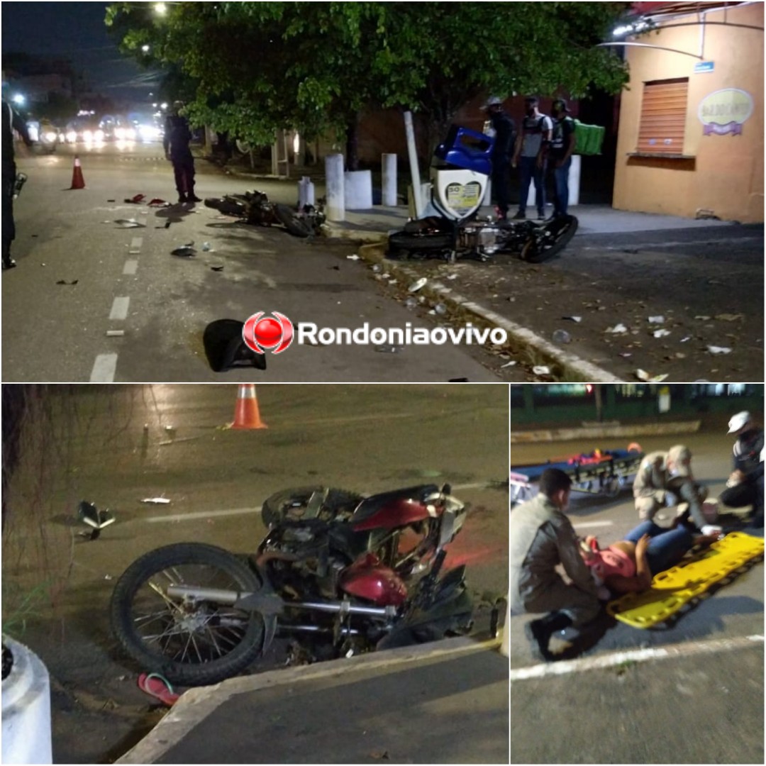 NO CENTRO: Motociclista fratura a perna ao avançar preferencial e causar colisão com mulher