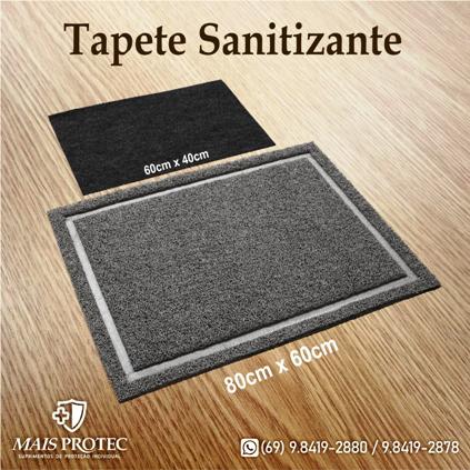 Tapete sanitizante, máscaras Face Shield para cuidados e proteção