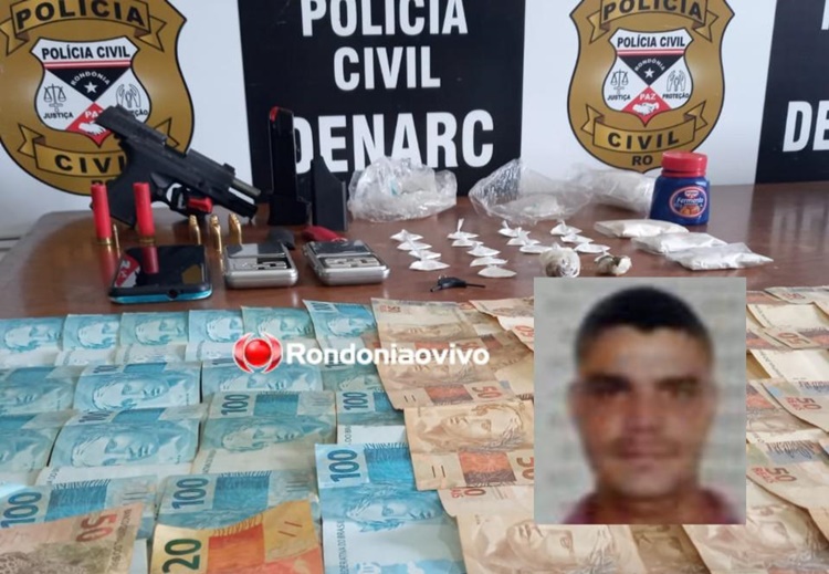 COMBATE AO TRÁFICO: Denarc flagra traficante com pistola e cocaína em boca de fumo