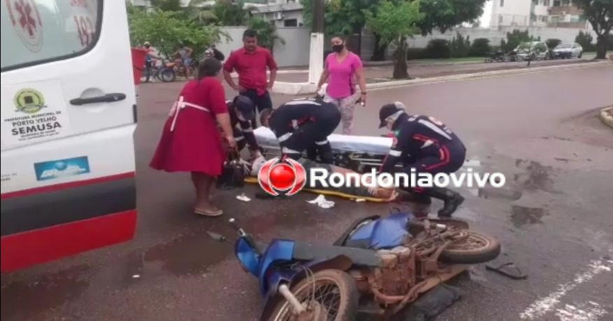 GRAVE: Mulher quase perde o pé ao ser atropelada por carro que invadiu preferencial