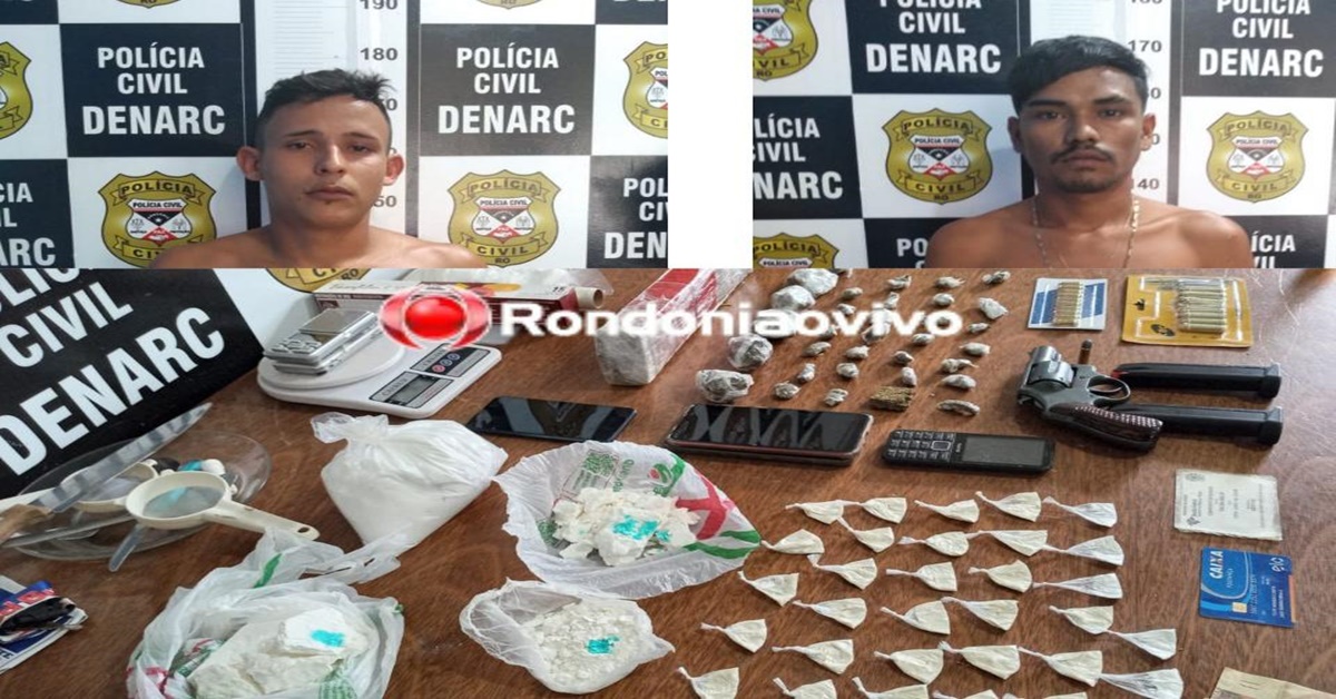 BOCA DOS PIT BULLS: Denarc flagra três traficantes com dois quilos de drogas e arma