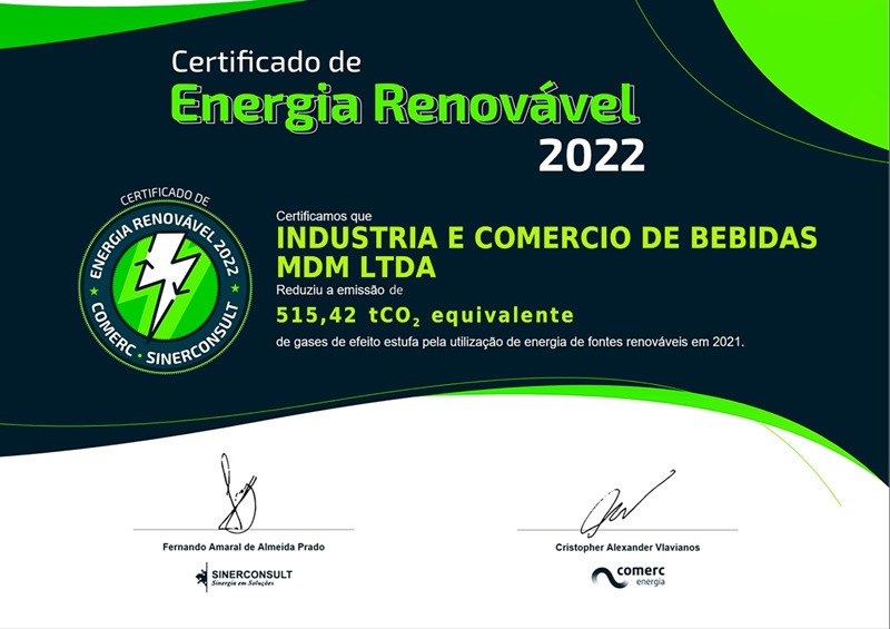 MEIO AMBIENTE : Dydyo recebe certificação de Energia Renovável pela redução de emissão de gases