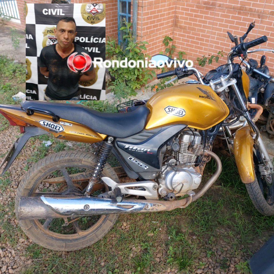 CAIU: Polícia Civil prende foragido do Acre com moto roubada em Porto Velho