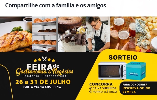 PARTICIPE: Inscreva-se para a 2ª edição da Feira de Gastronomia e Negócios de Rondônia