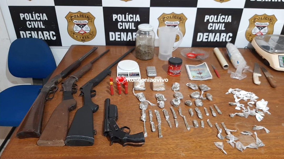 QUATRO ARMAS: Denarc desarticula quadrilha acusada de tráfico e vários roubos em Porto Velho