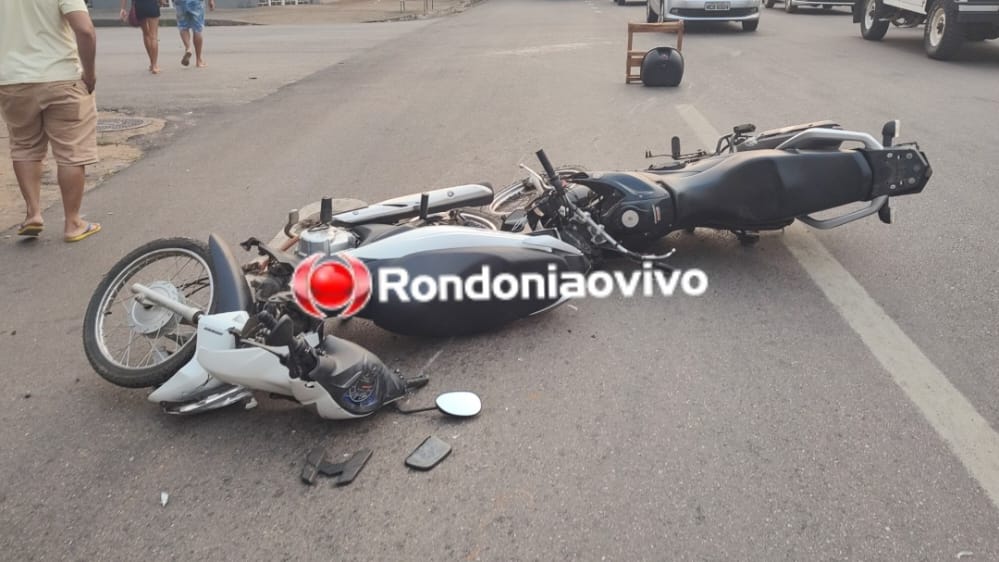 ASSISTA:  Três motociclistas ficam feridos em grave acidente na 7 de Setembro