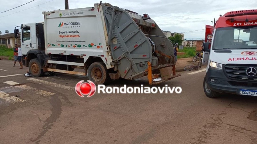 ESCAPOU: Caminhão do lixo esmaga motocicleta no Orgulho do Madeira 