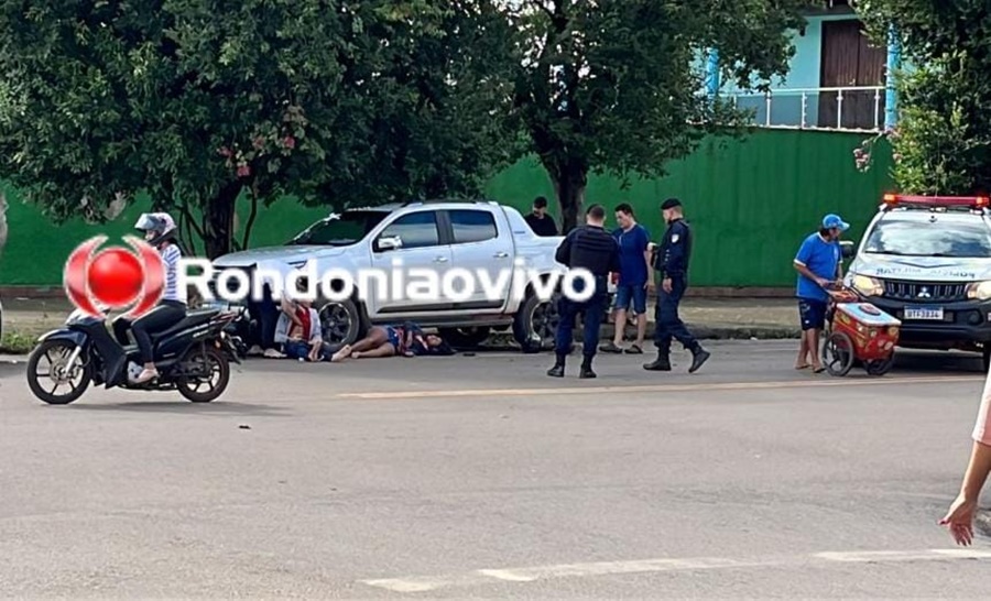 CASAL FERIDO: Câmera de monitoramento flagra acidente no Centro de Porto Velho