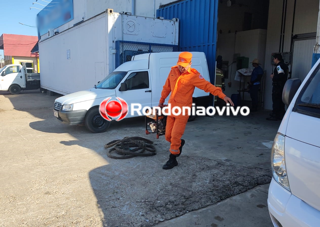 RESGATADO: Trabalhador que ficou preso em máquina é retirado pelos Bombeiros