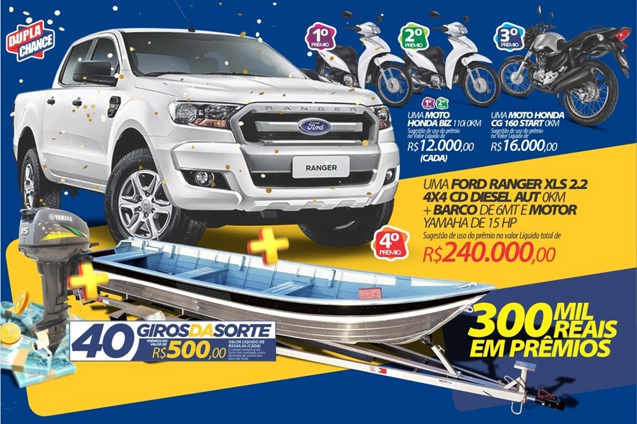 RONDONCAP: Ranger 4x4 + barco + motor no valor de 240.000 reais