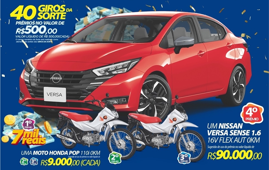 RONDÔNCAP: Sedan com tecnologia japonesa, 2 motos e 41 prêmios em dinheiro