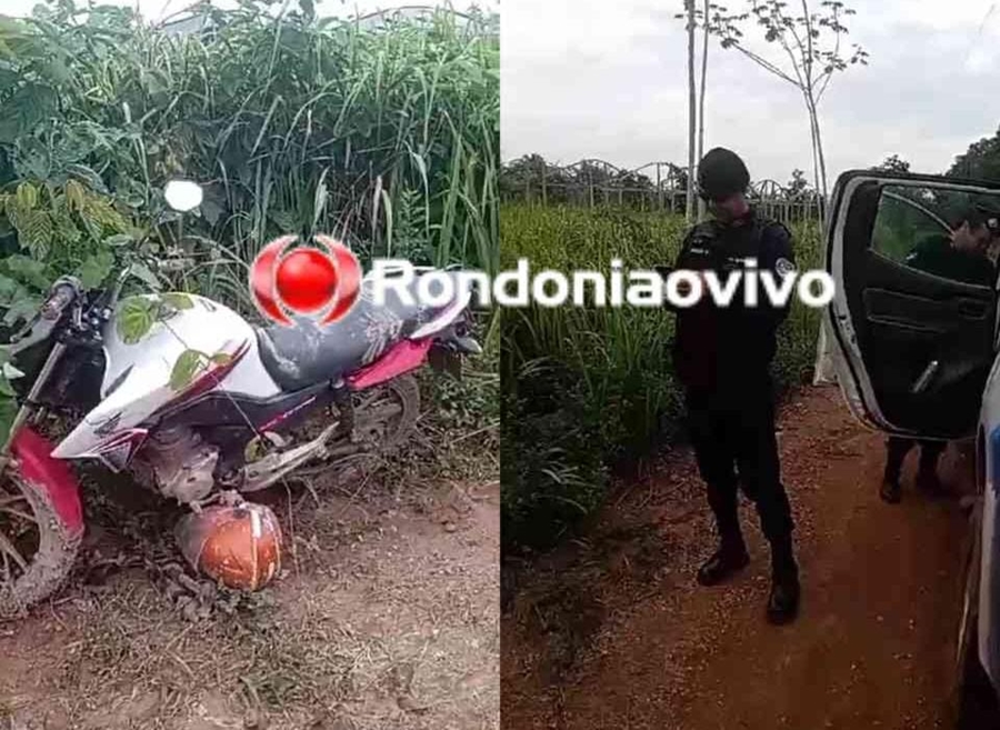 PM ACIONADA: Moto roubada é encontrada abandonada nas margens de matagal