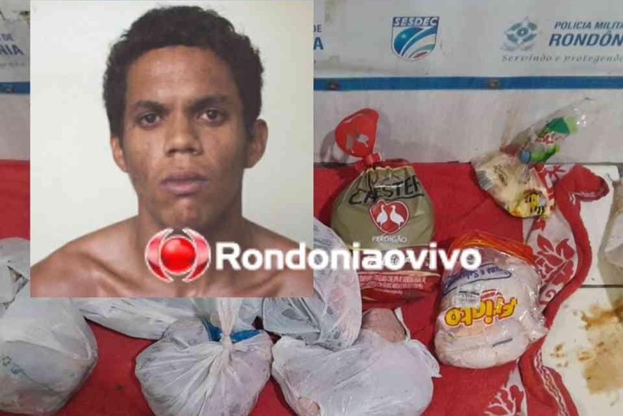 'SOSSEGADO': Ladrão é preso dormindo na beira da BR após furtar Chester e outras carnes