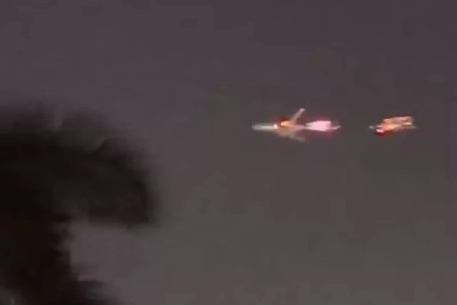VÍDEO: Avião faz pouso de emergência após pegar fogo nos EUA; veja 