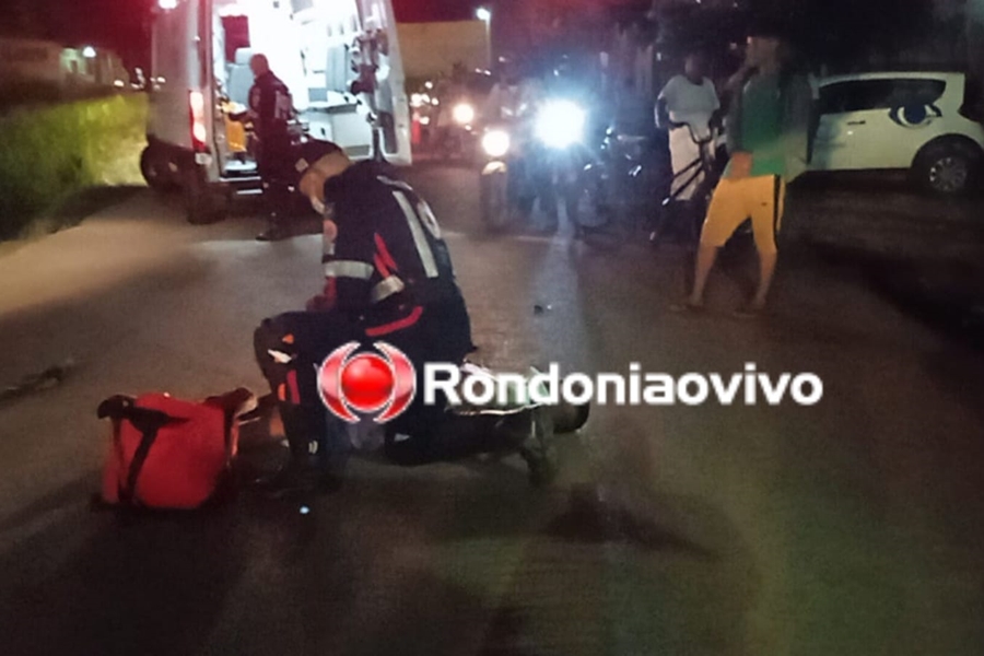 DESVIOU: Buracos causam acidente entre moto e bicicleta na capital