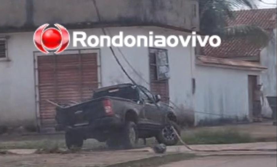 NA ALEXANDRE: Vídeo mostra jovem embriagado tentando fugir em S10 após causar destruição