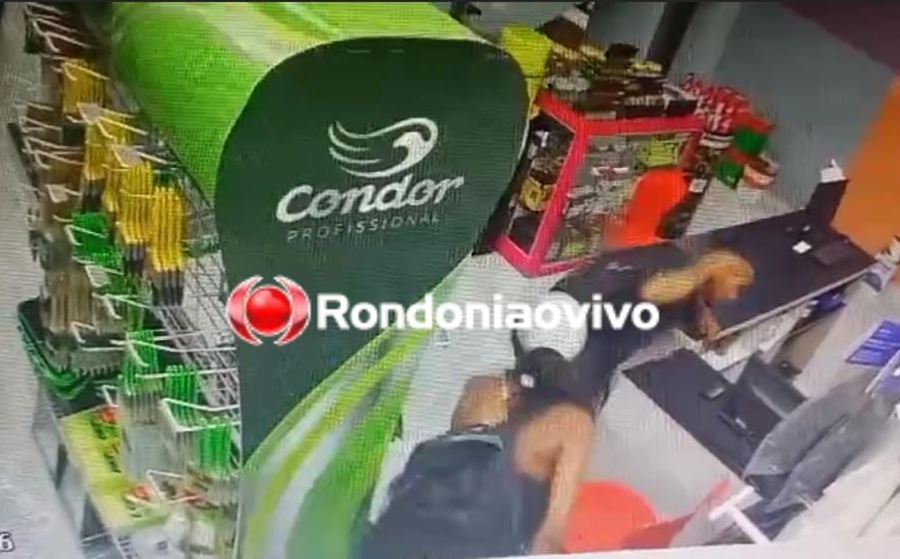 VÍDEO: Casal ladrão é filmado cometendo furto em loja de tintas na madrugada
