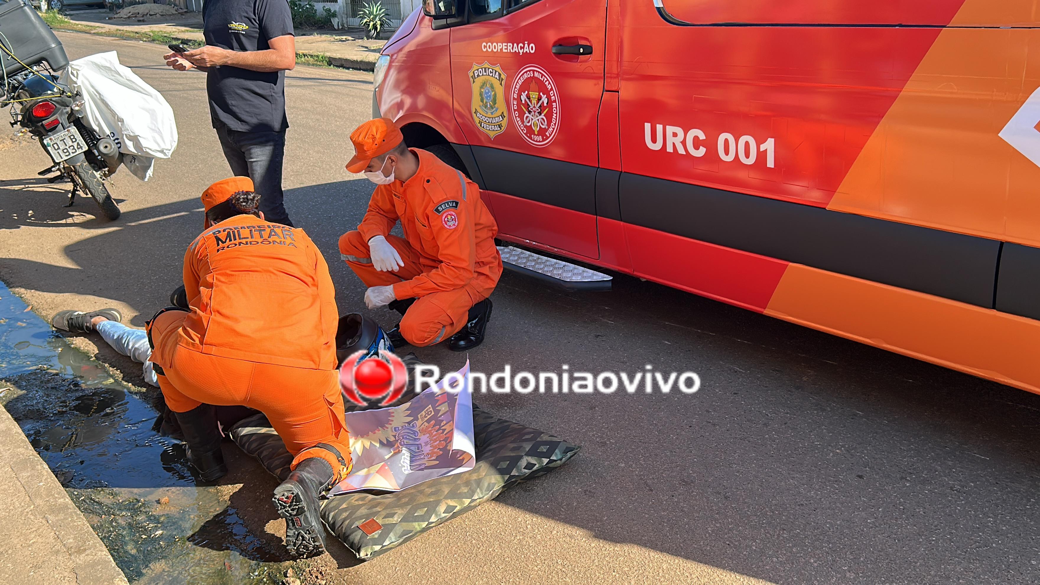NA ALGODOEIRO: Condutor de carro foge após atropelar motoboy em Porto Velho