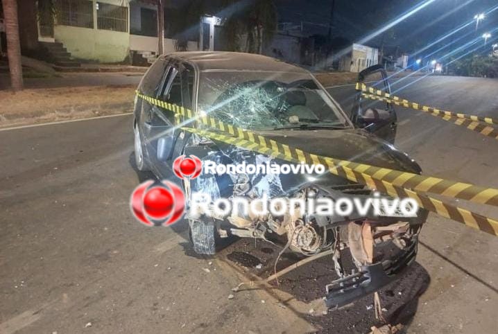 DESGOVERNADO: Motorista abandona carro após atingir poste na região Central 