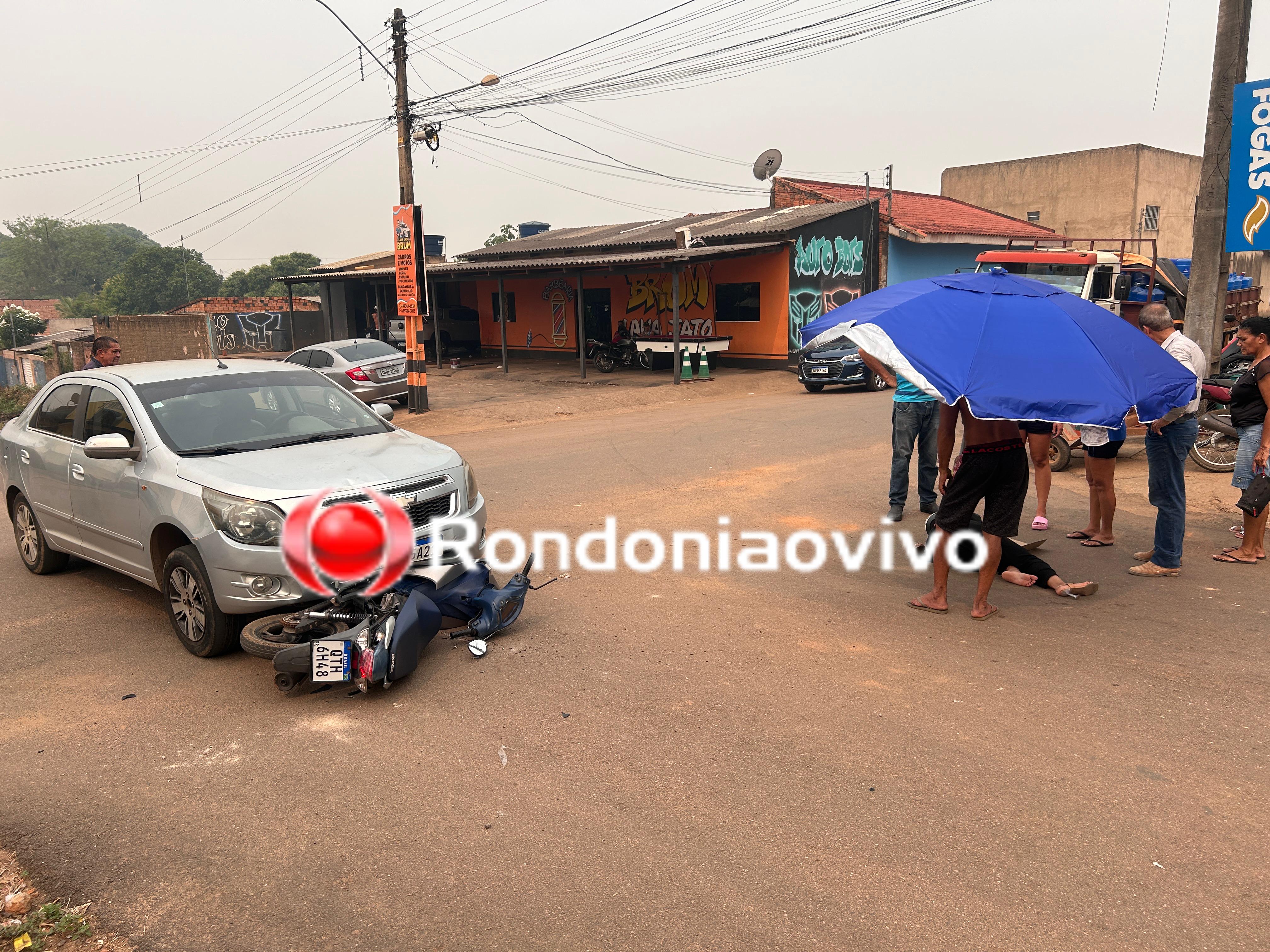 VÍDEO: Motocicleta com mulher é arrastada por carro em grave acidente