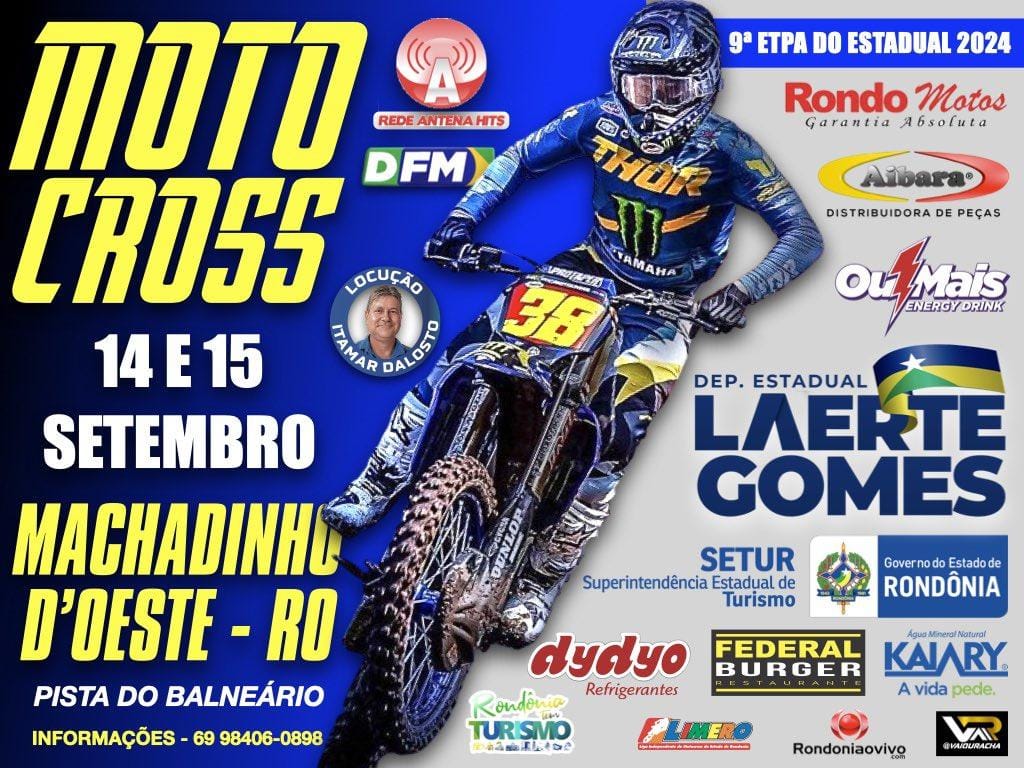 MOTOCROSS: Nona etapa do campeonato estadual acontece em setembro