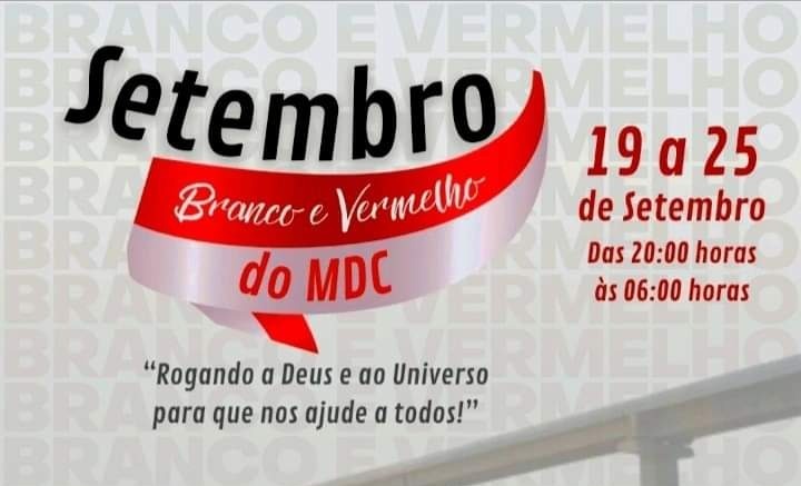 SETEMBRO BRANCO E VERMELHO: MDC inicia ciclo de jejum e oração para combater a depressão e doenças da alma