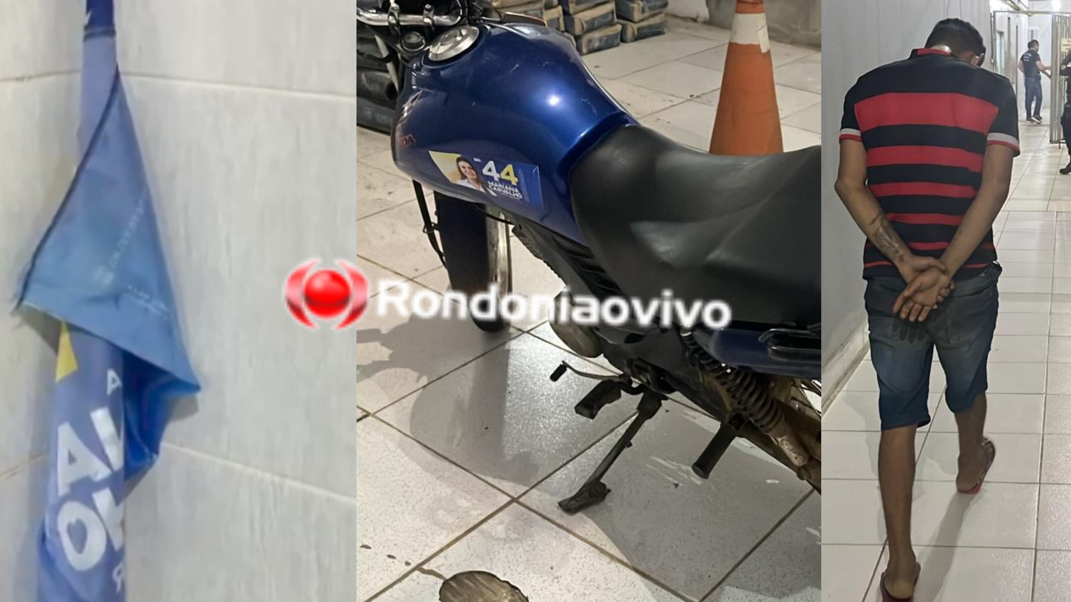 ROUBADA: Após denúncia de moto com bandeira de candidata, PM prende irmãos por receptação