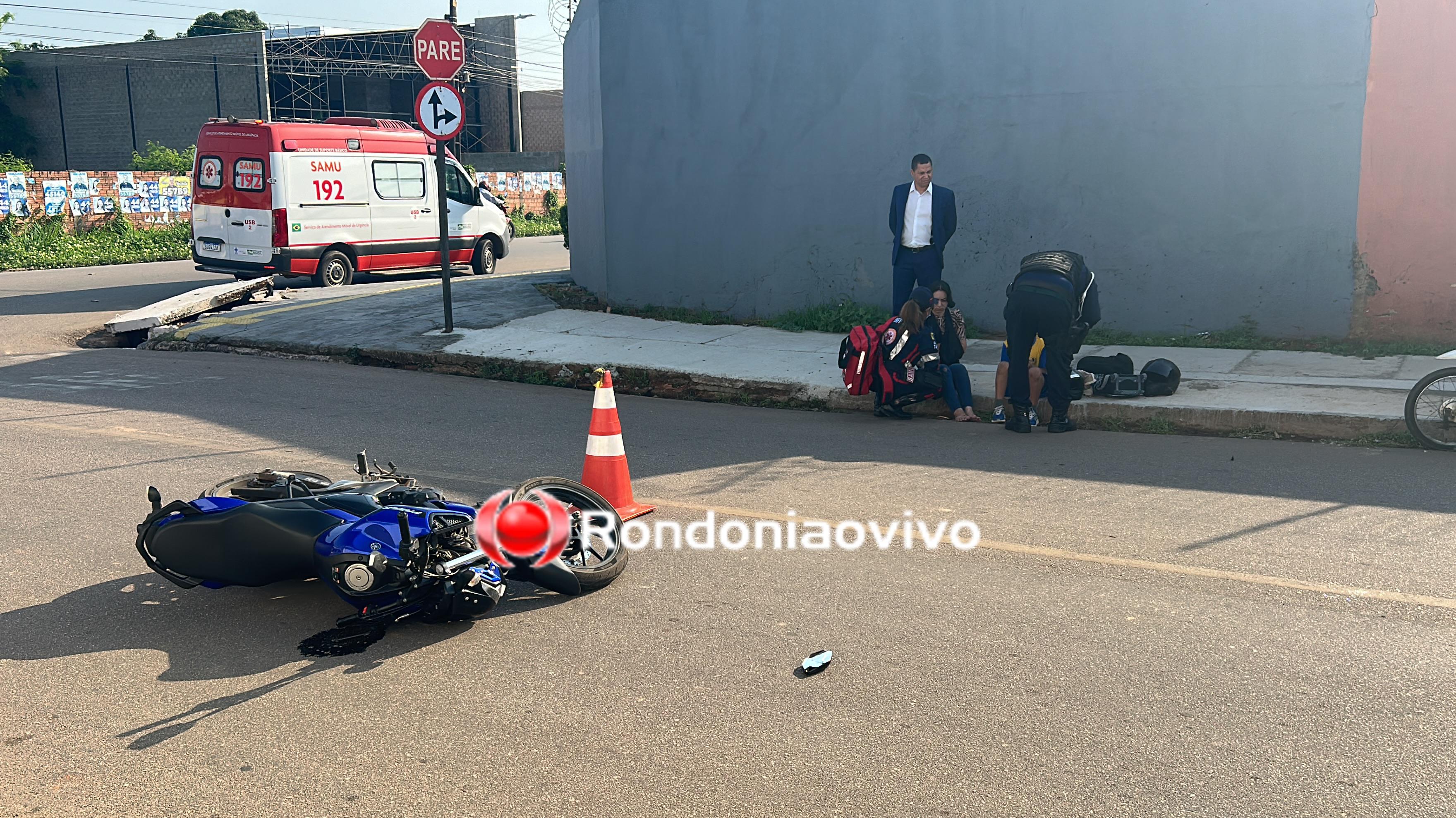 VÍDEO: Batida entre motos deixa três feridos em Porto Velho