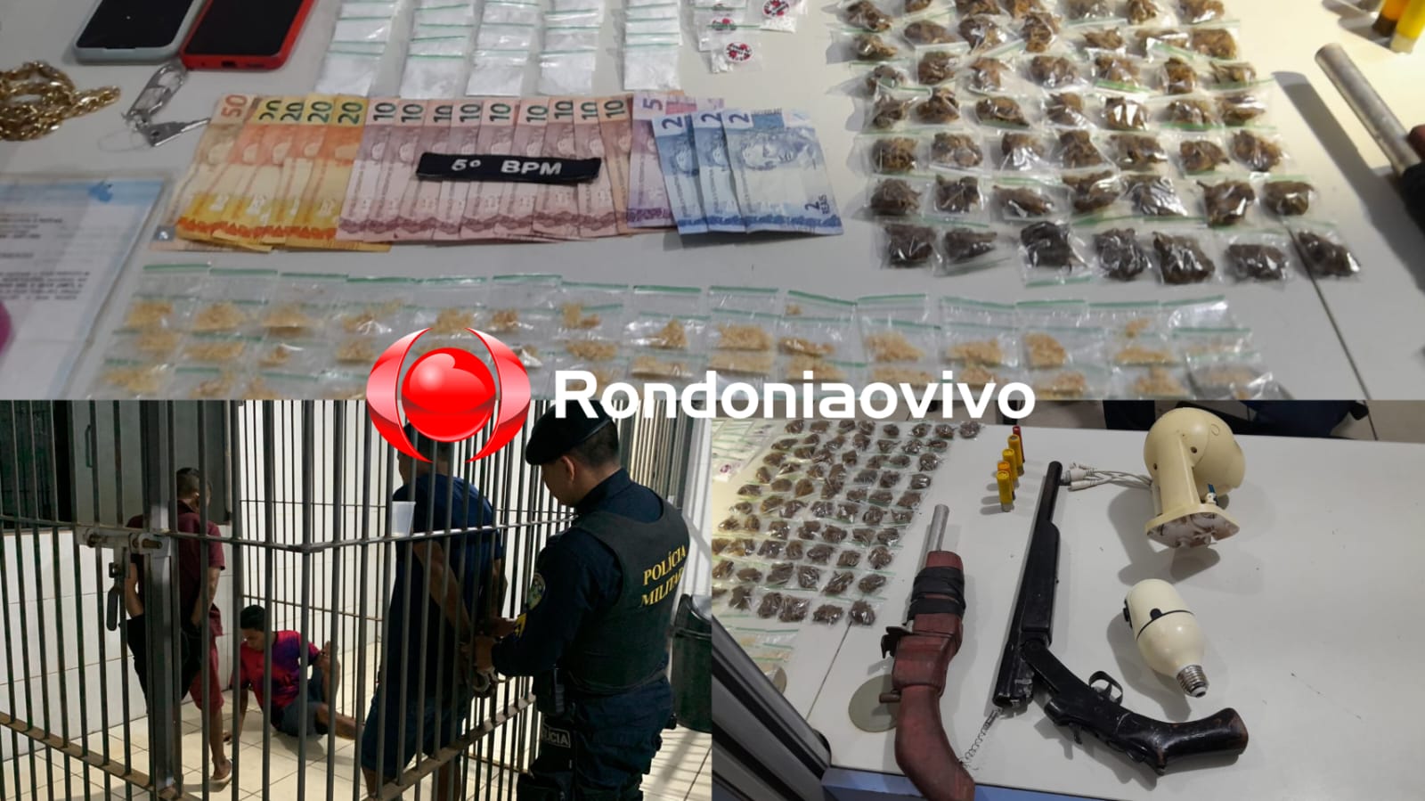 NO FLAGRA: Trio é preso com 225 porções de drogas e duas armas no Orgulho do Madeira 