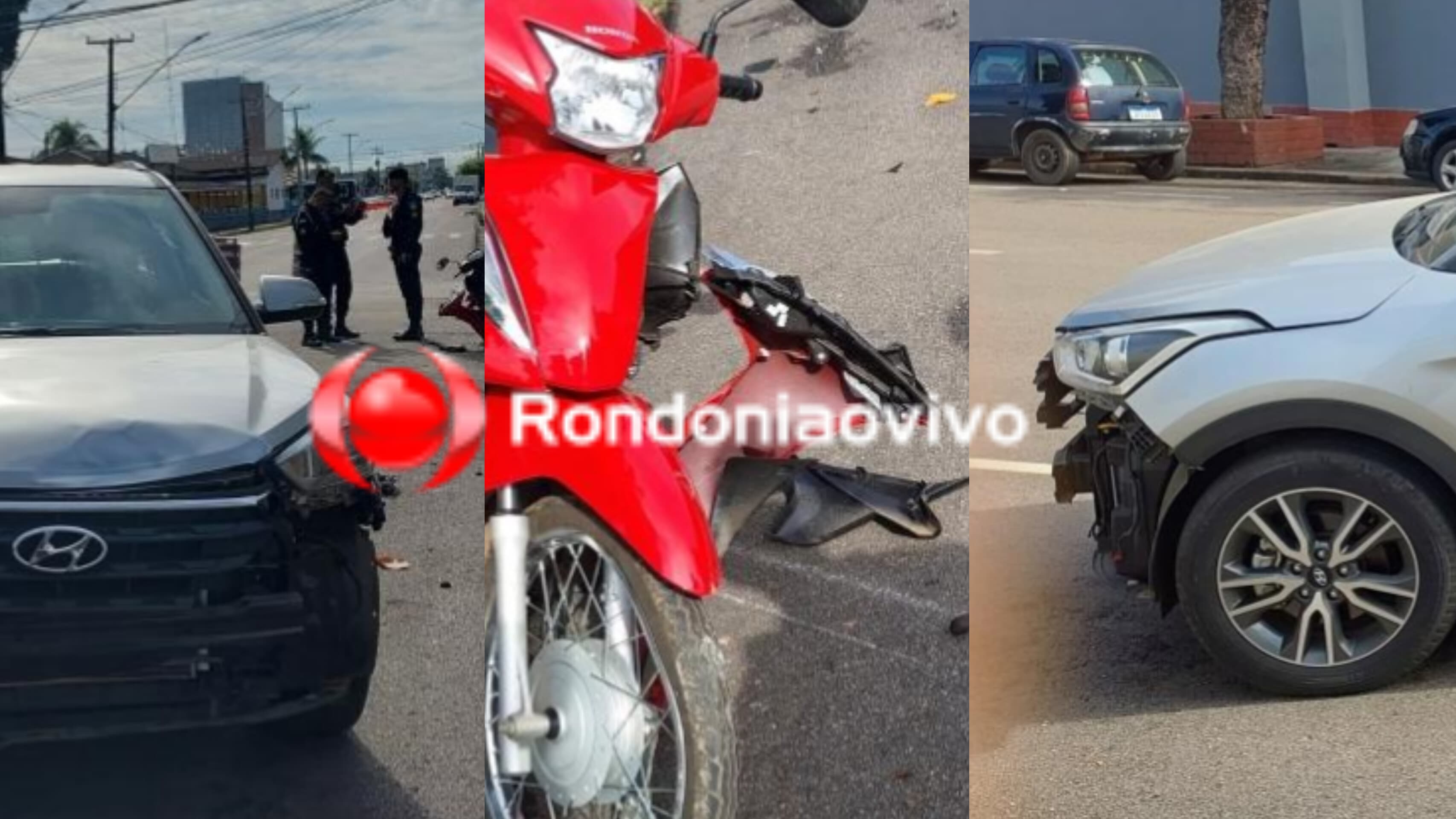 INVADIU: Motociclista quebra costela em grave acidente na Duque de Caxias 