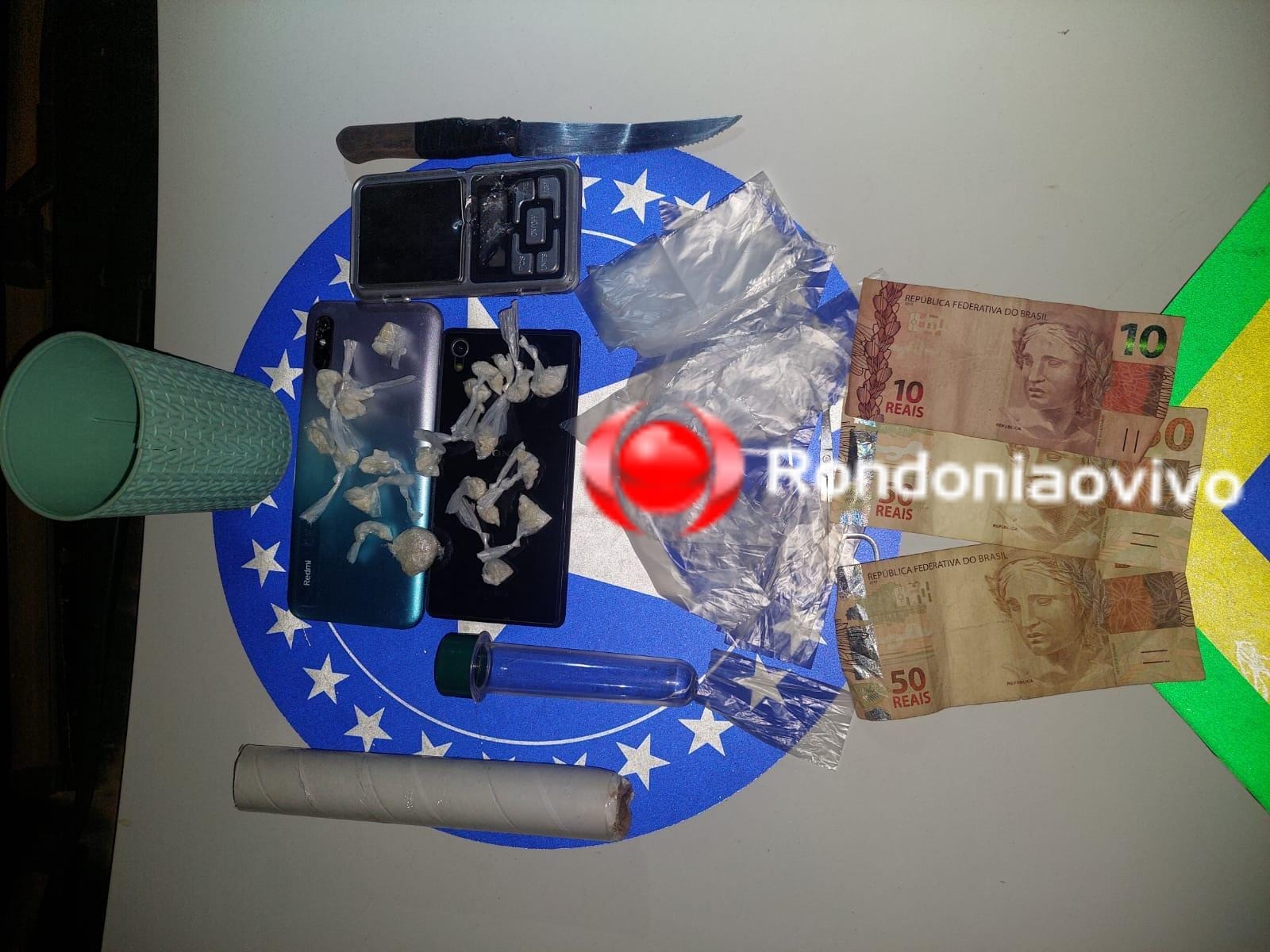 'BOCA DO APONIÃ': Equipe do sargento Machado apreende drogas, dinheiro e celulares sem procedência 