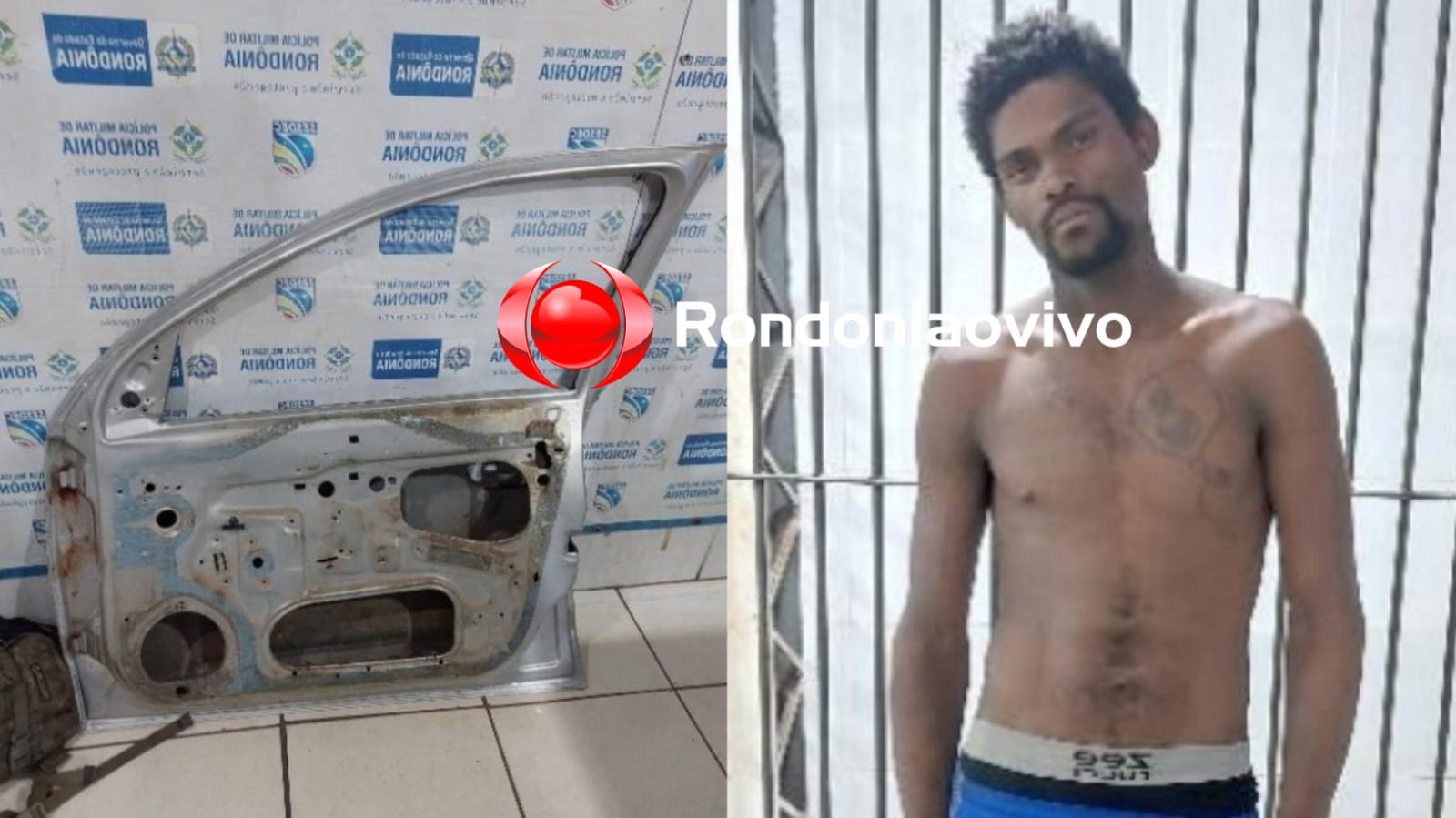 NA MADRUGADA: Procurado por roubo sai correndo com porta de carro, mas é preso pela PM 
