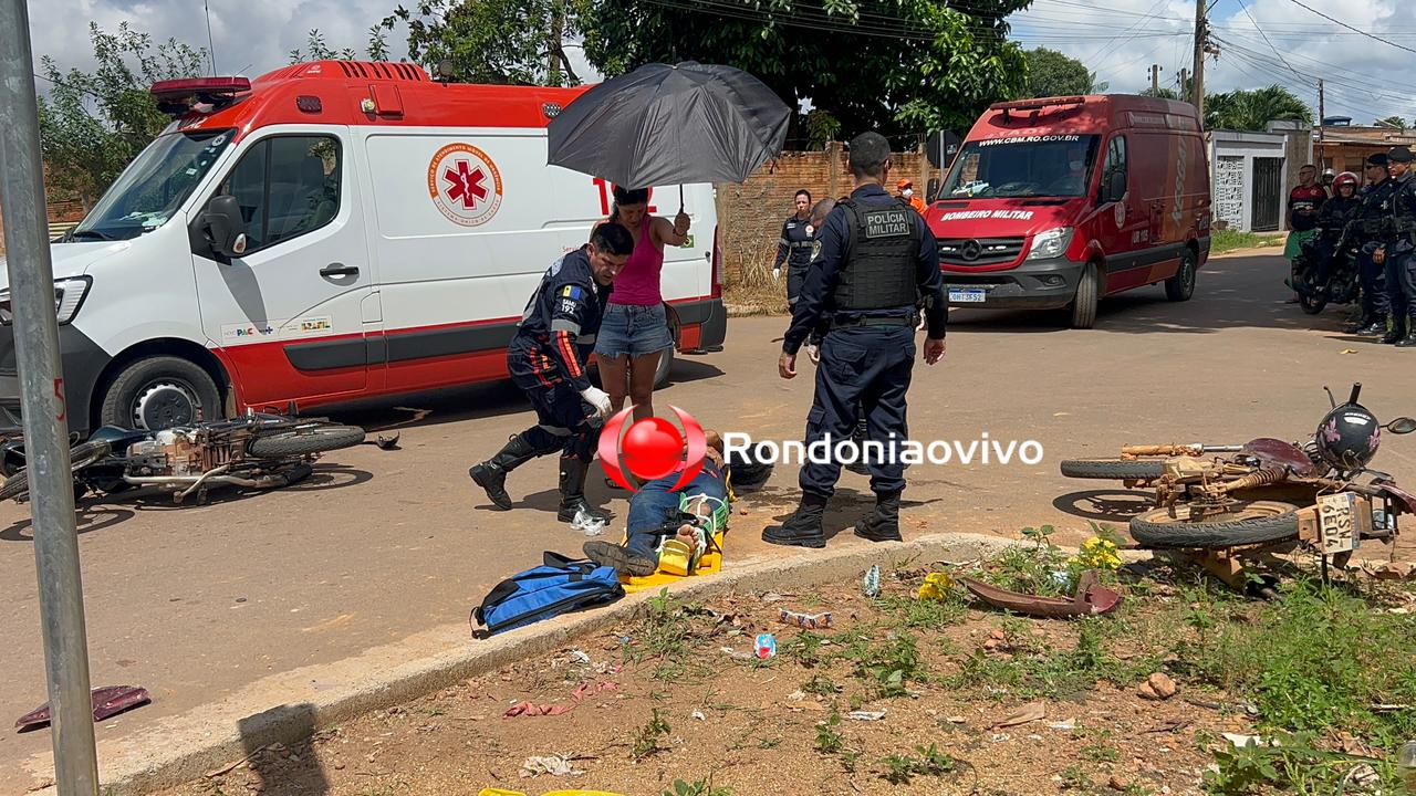 URGENTE: Grave batida entre motos deixa dois seriamente feridos