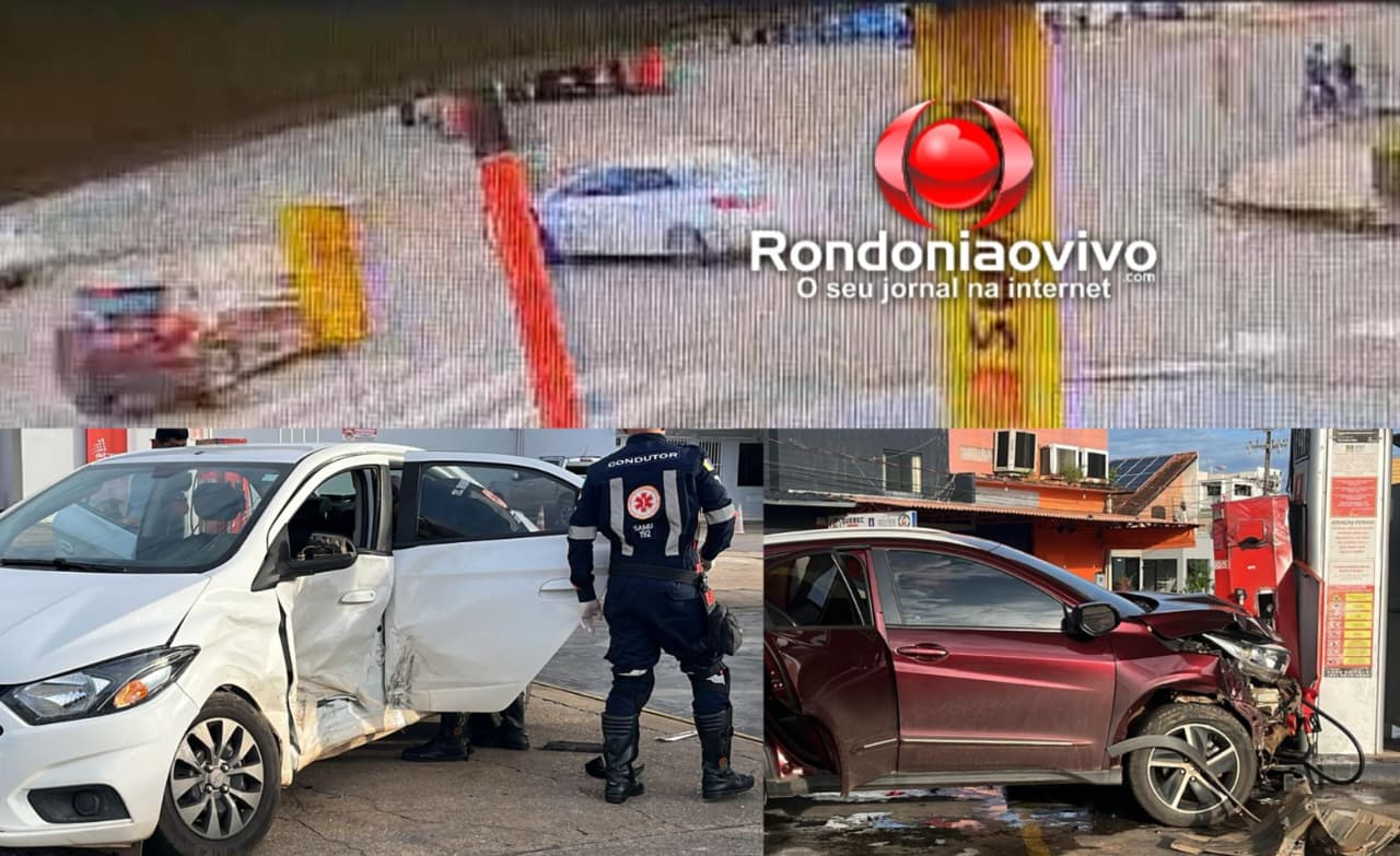 INVADIU POSTO: Vídeo mostra acidente que deixou mulheres feridas; Carro bateu em bomba