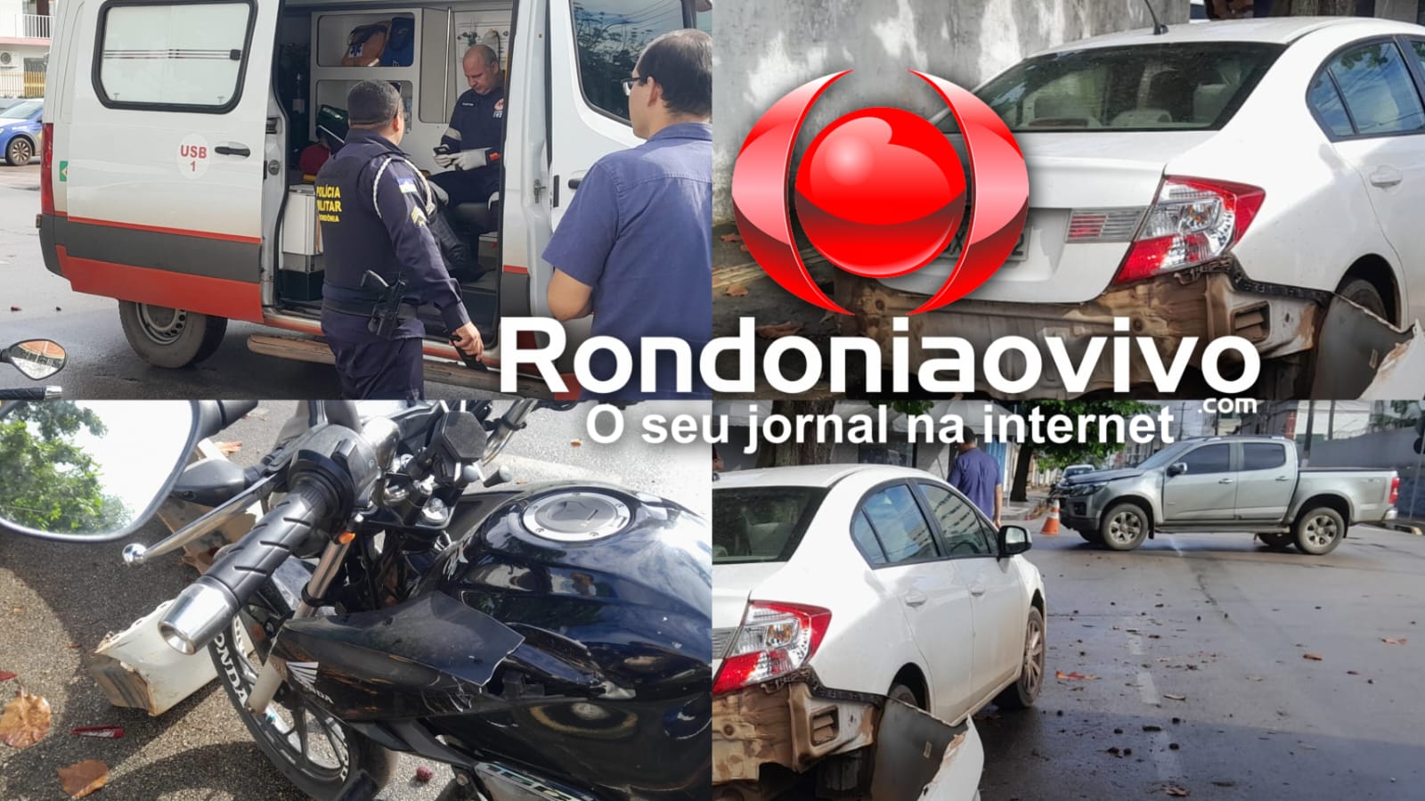 URGENTE: Mulher fica ferida em grave batida envolvendo três veículos