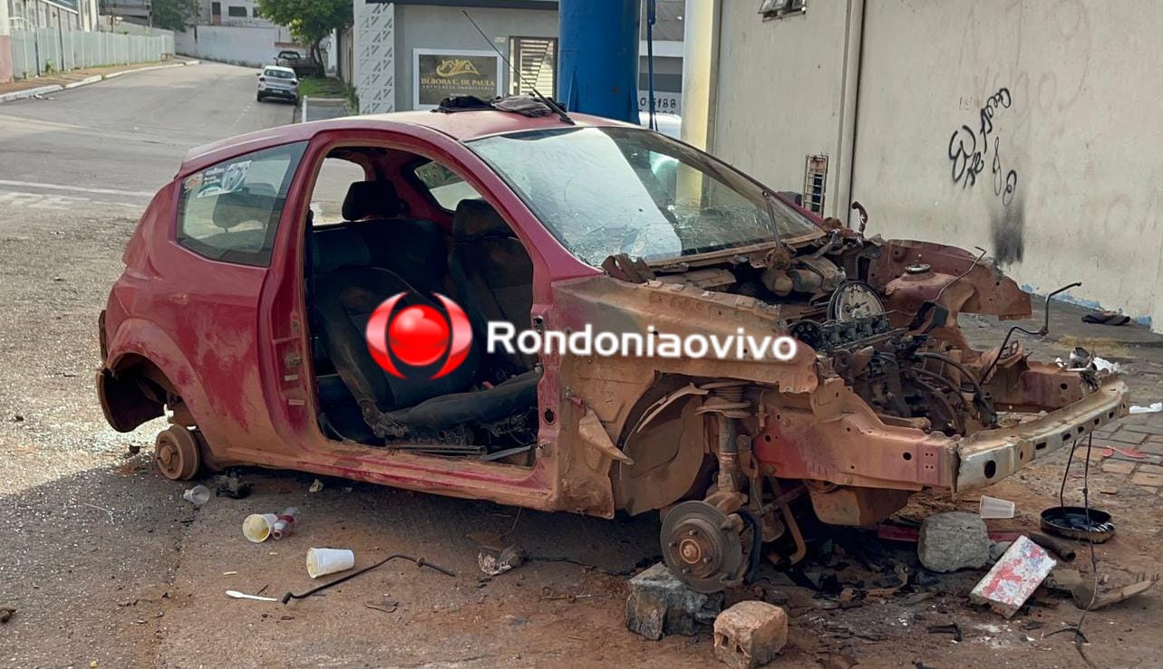 VÍDEO: Carro é encontrado depenado na região Central de Porto Velho