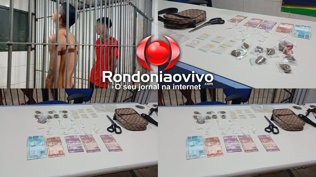 NA FREI CANECA: PM caça assaltante e acaba prendendo dupla com 31 porções de drogas