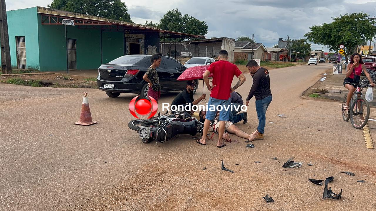 URGENTE: Motociclista fica em estado grave após colisão com caminhão