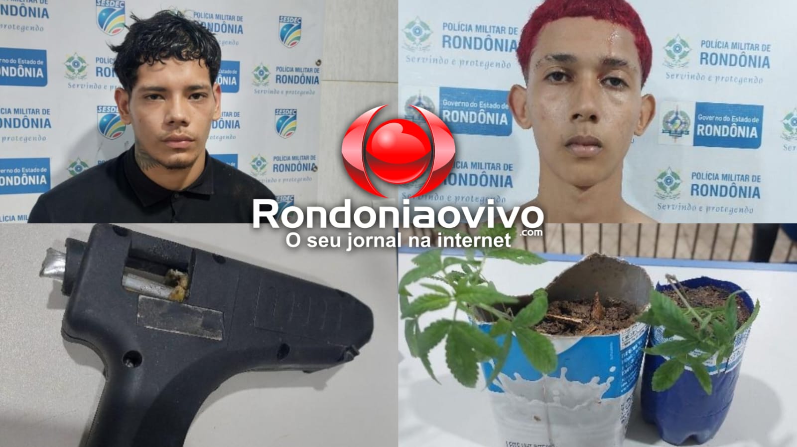 NO AEROCLUBE: Dupla é presa com arma falsa e mudas de maconha após roubo a motoboy