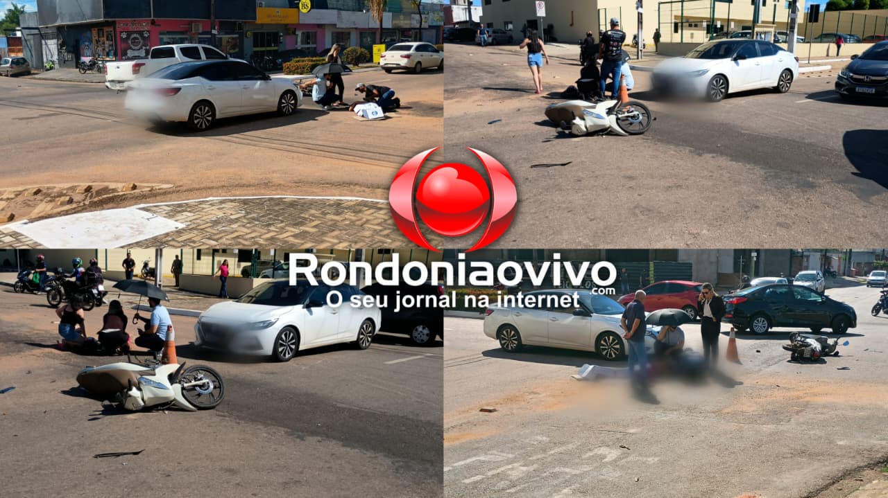 VÍDEO: Mulher em moto é vítima de grave acidente ao avançar preferencial