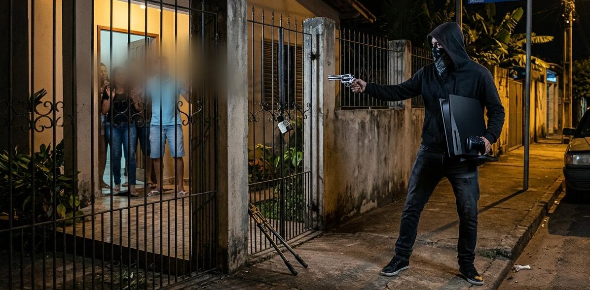 NO PEDRINHAS: Homem armado invade casa, faz ameaças e rouba PlayStation 5